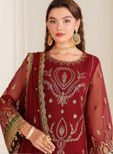 Dua By Alizeh Embroidered Chiffon 3 Piece Unstitched Suit AFB24DV3 D-3023 ROOP